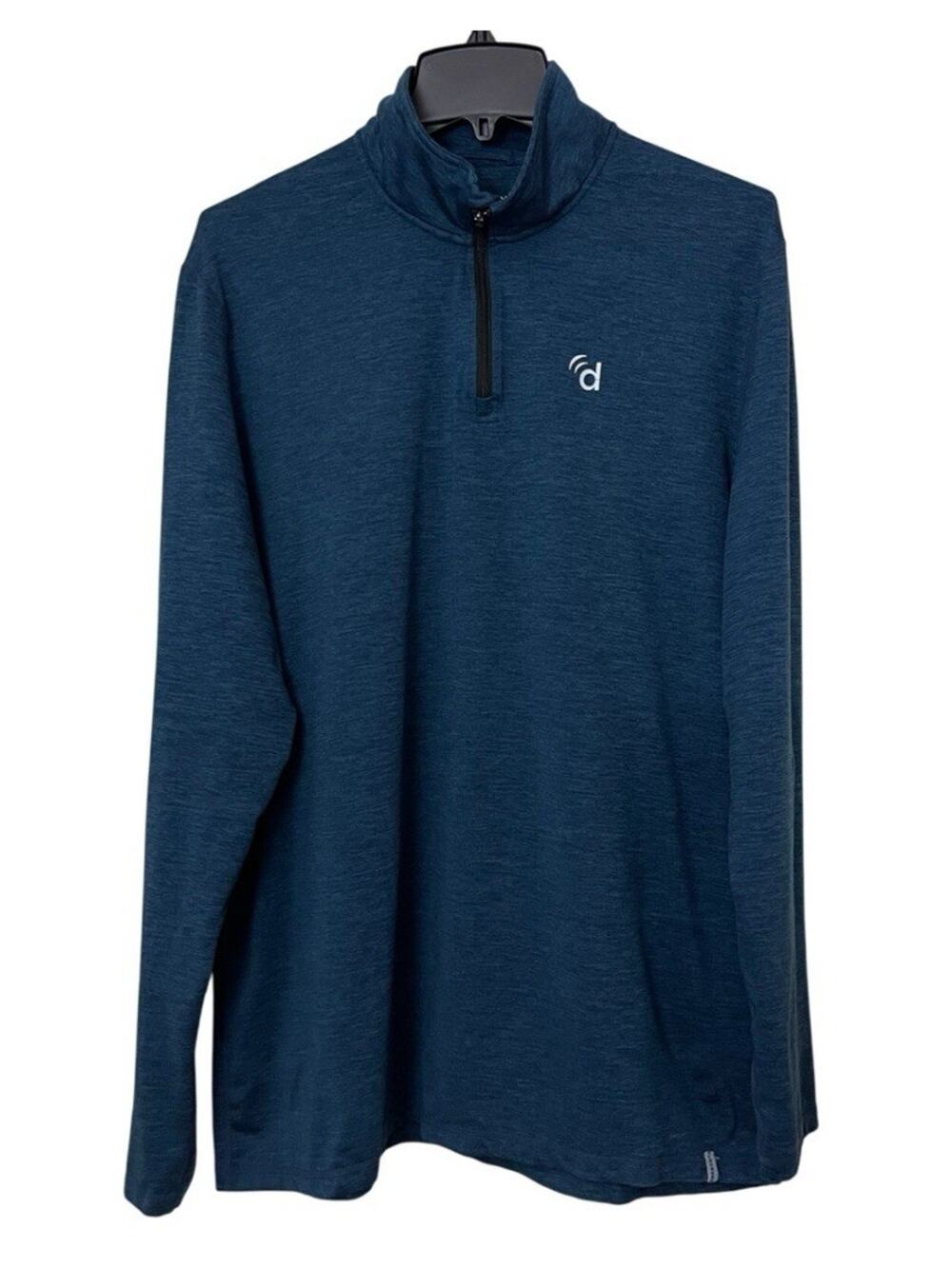 Marine Layer Pullover Mens XL Blue 1/4 Zip Weekend Sport Long Sleeve Chest Logo